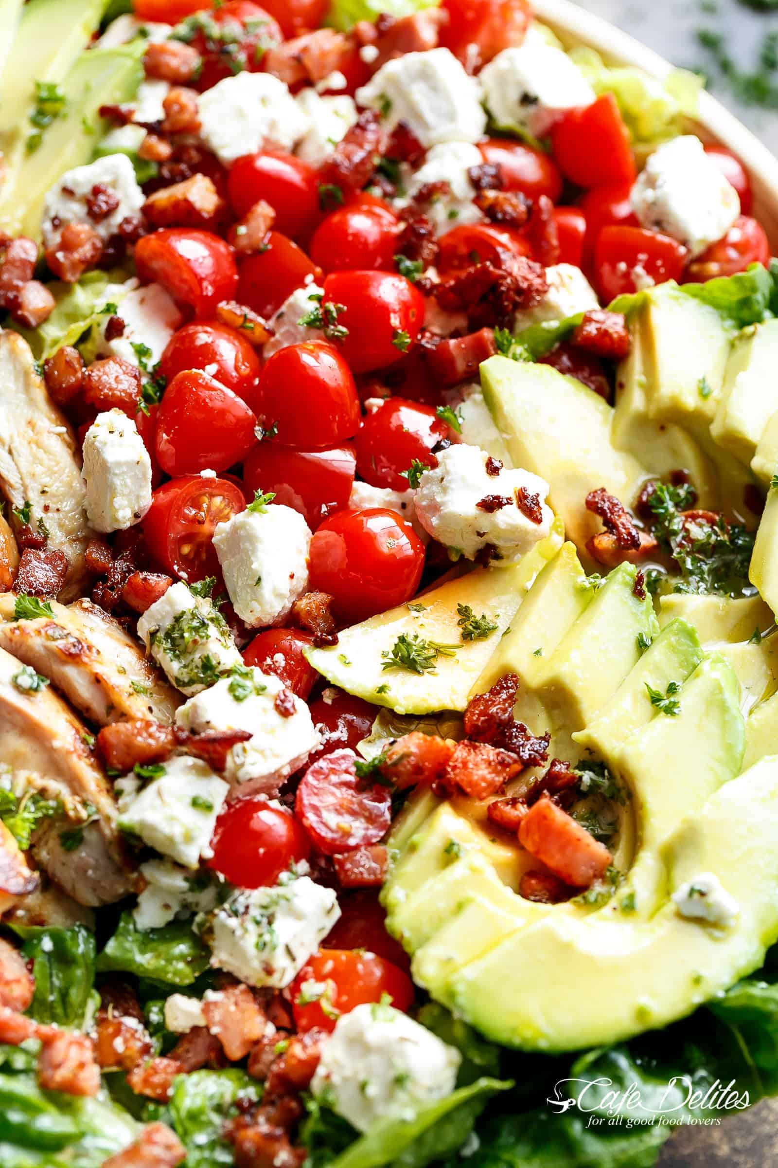 Top vie image of Lemon Herb Avocado Chicken Salad Recipe!