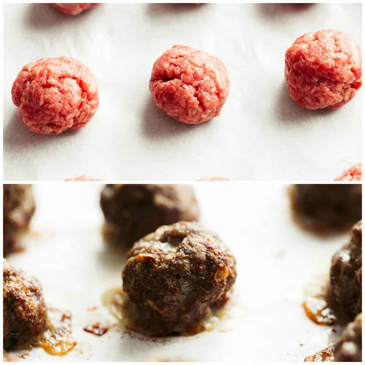 Step by step image of how to make Baked Meatballs