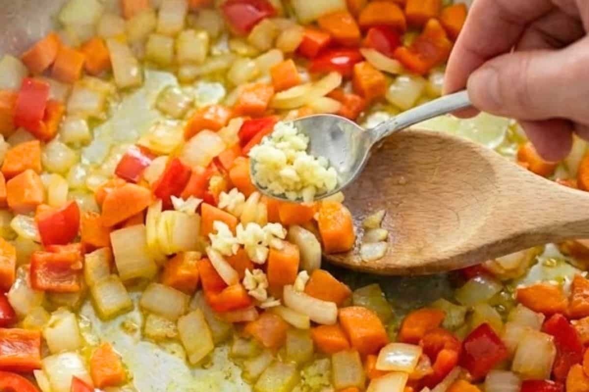 Stir in the garlic and let it cook for two minutes