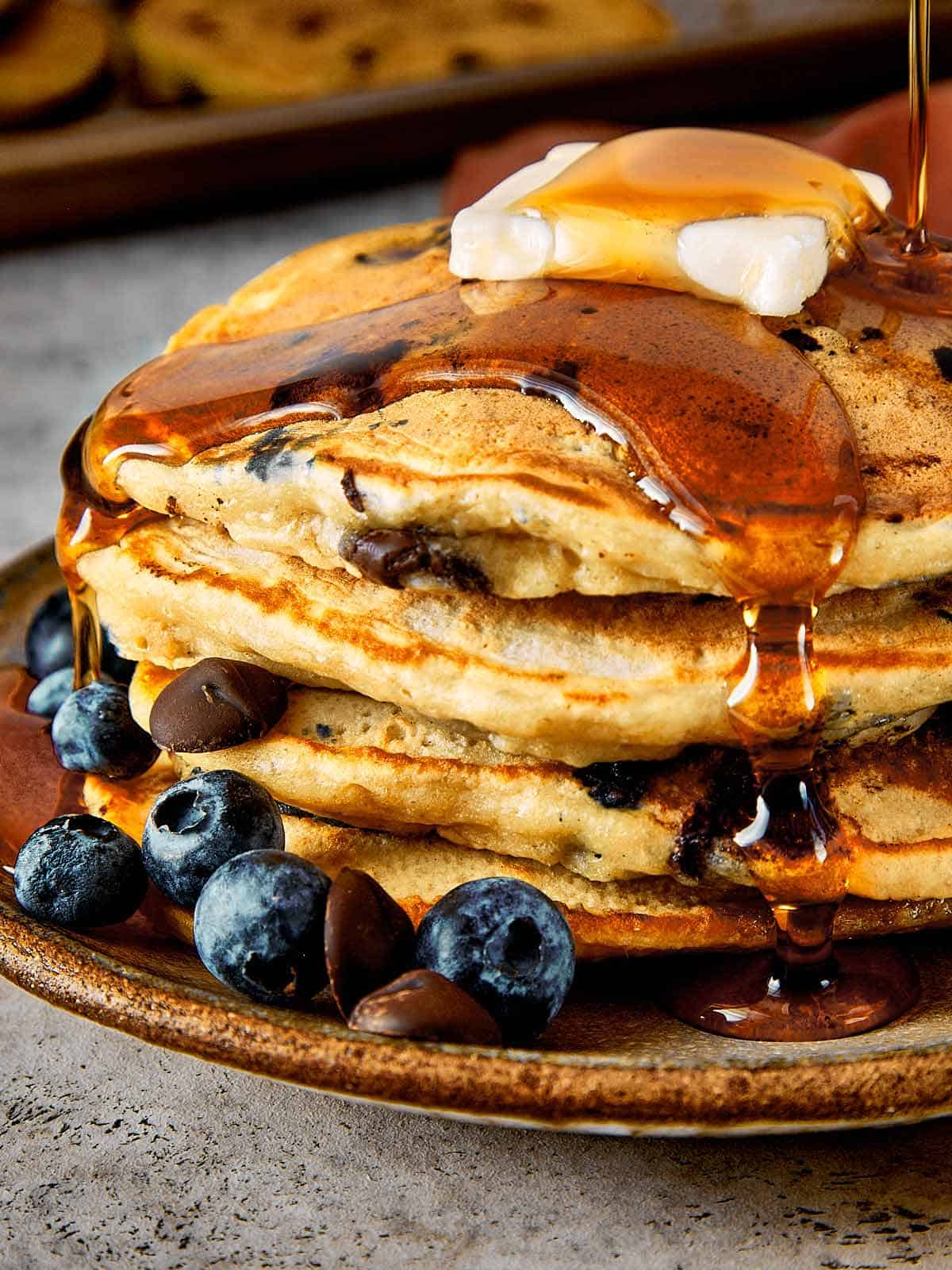 Blueberry Chocolate Chip Pancakes