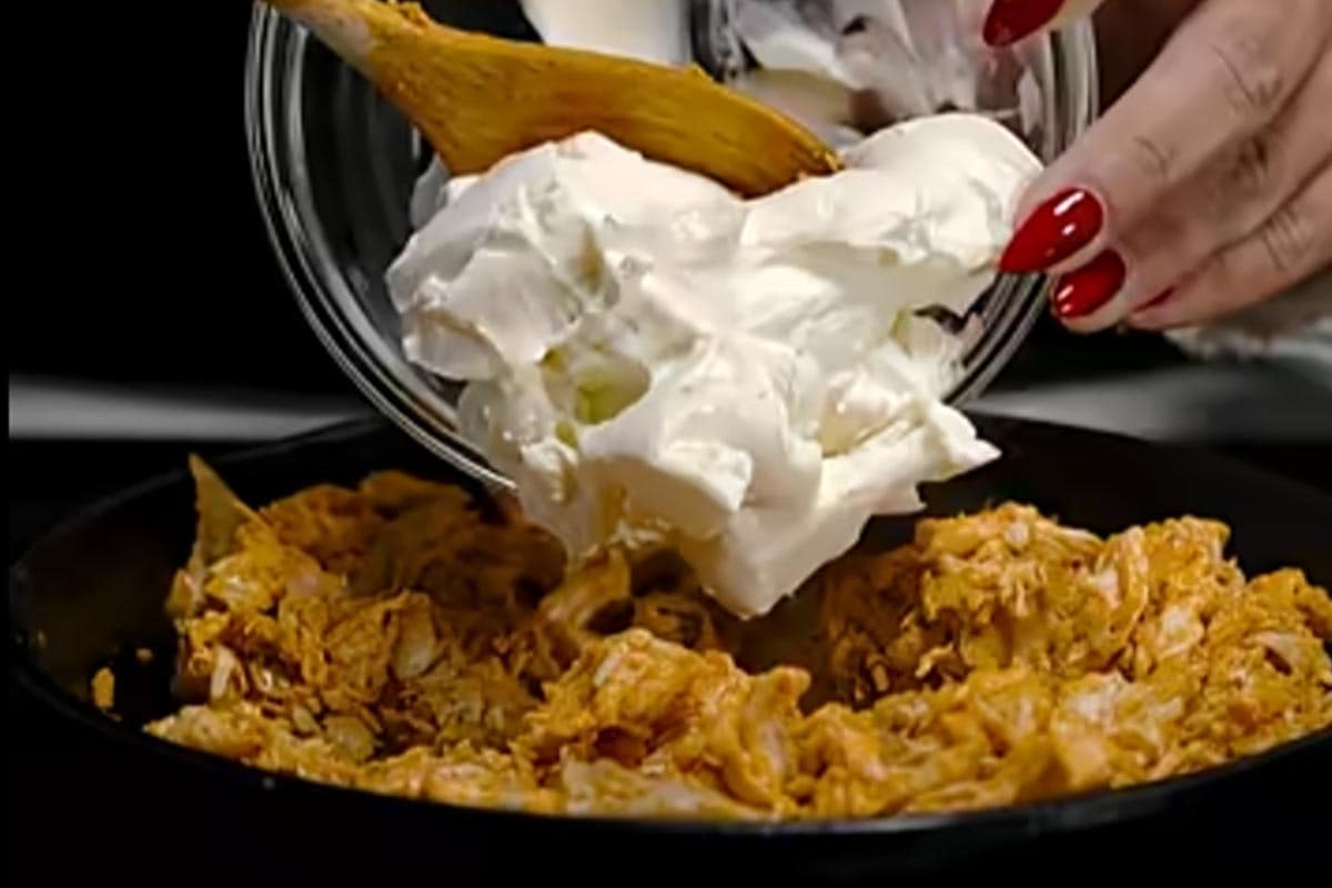 Stirred in the cream cheese.