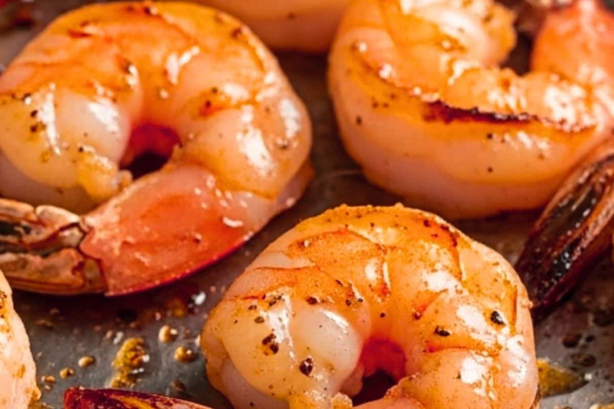 Sear half the shrimp for about 2 minutes per side.