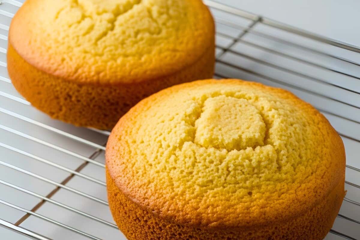 Transfer the two cakes to the wire racks and cool.