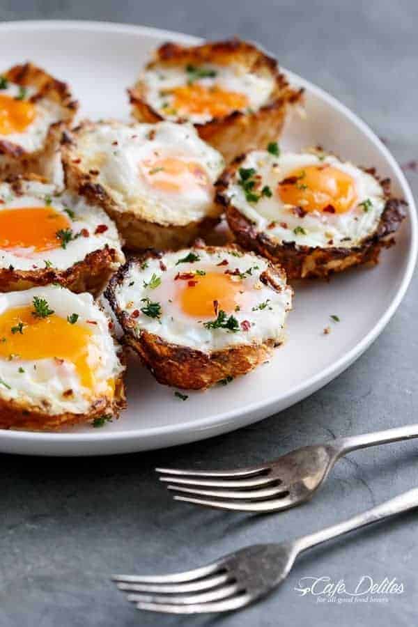 Cauliflower Hash Brown Egg Cups (Low Carb + Gluten Free)