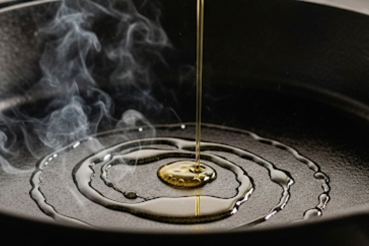 In a large skillet over medium heat drizzle in a little oil to coat the bottom.