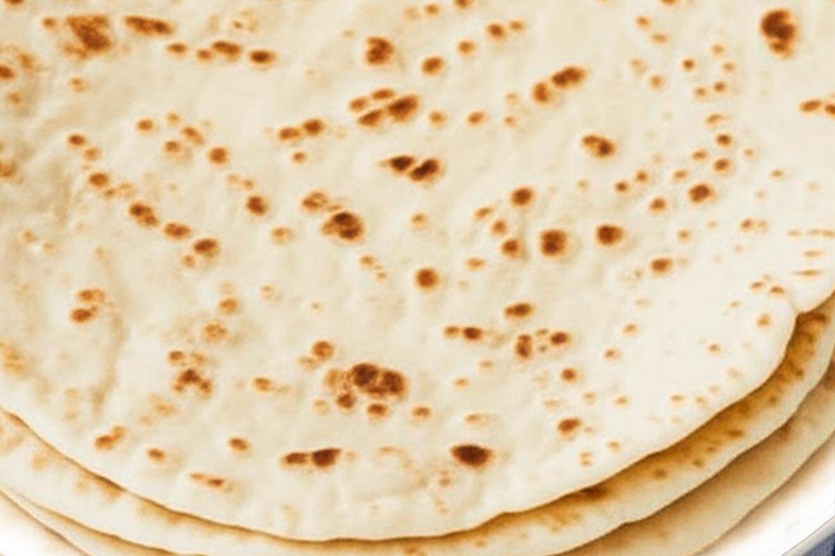 Close-up shot of flatbread.