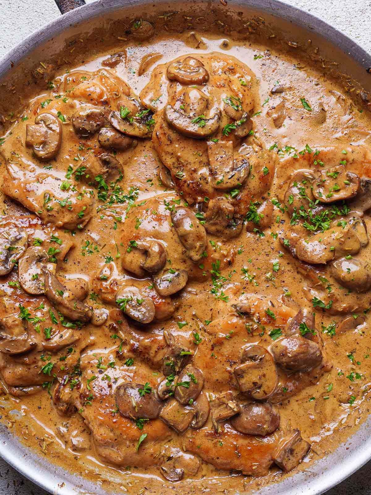 Chicken Thighs, plus Creamy Mushroom Garlic Sauce