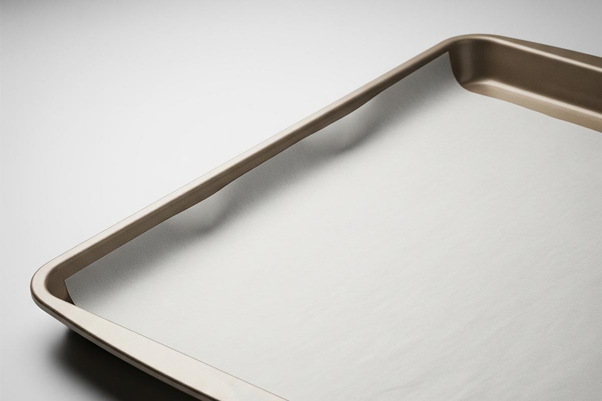 Baking sheet with parchment paper.