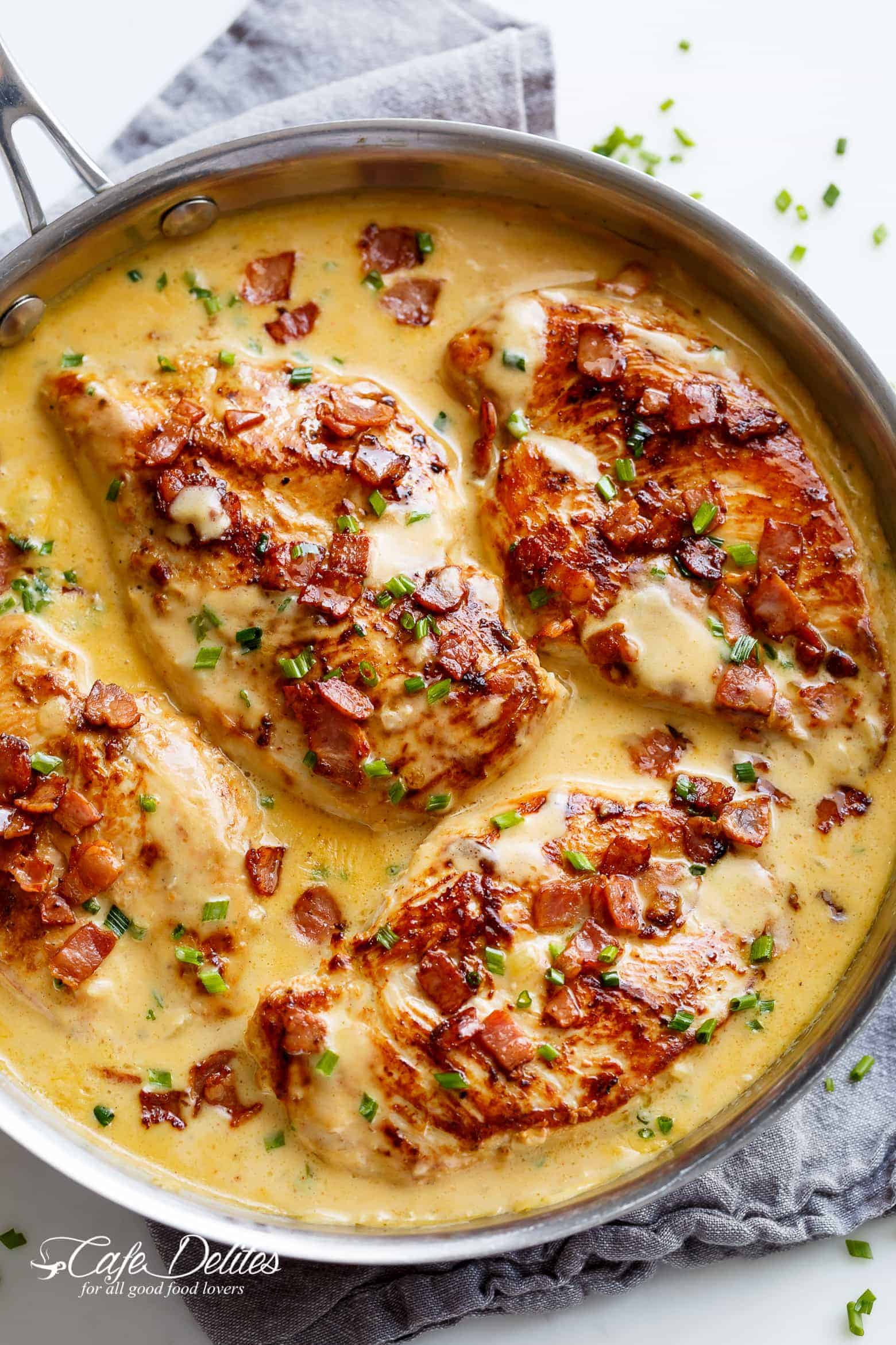Creamy Beer Cheese Chicken, plus Crispy Bacon (No Heavy Cream)