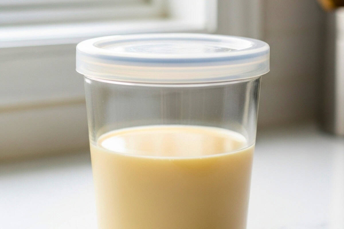 transfer the eggnog to a container, cover and refrigerate