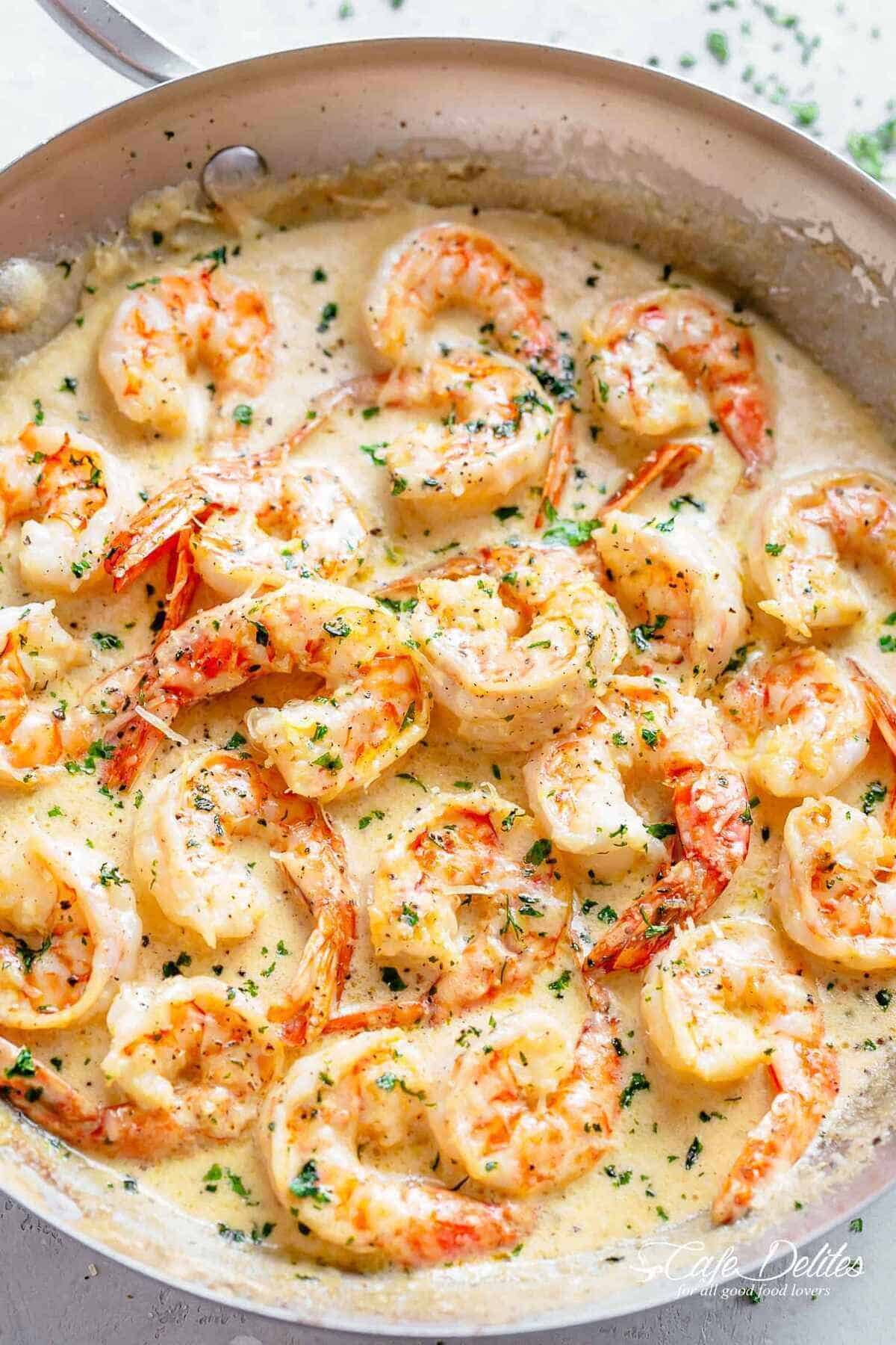 Creamy Garlic Shrimp and Parmesan (Low Carb)