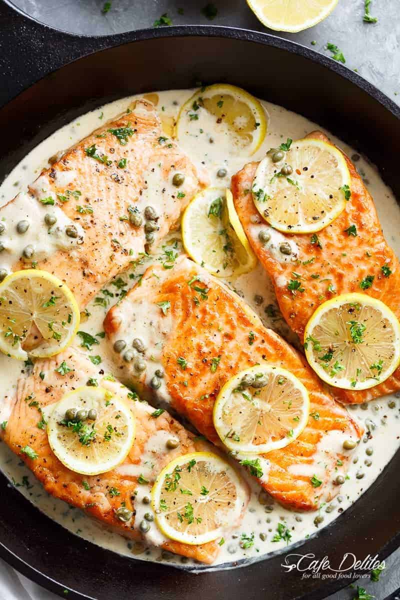 Creamy Salmon Piccata