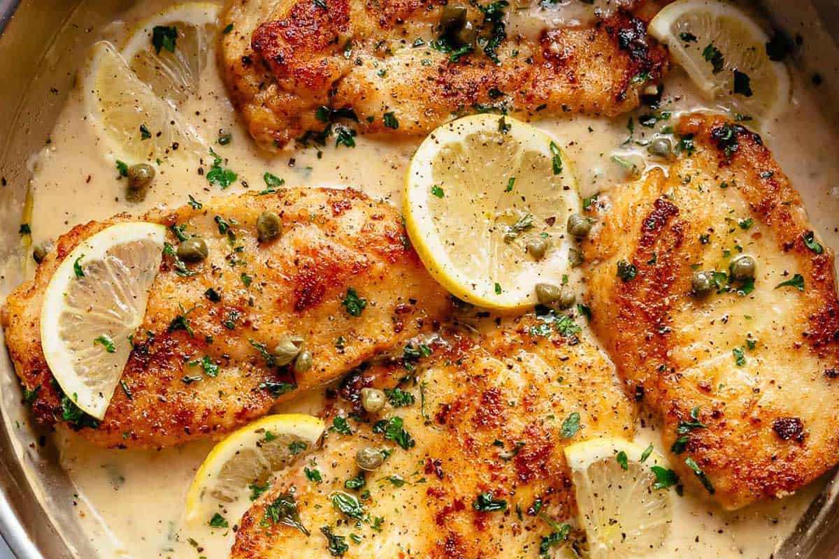 Close-up shot of Creamy Parmesan Chicken.