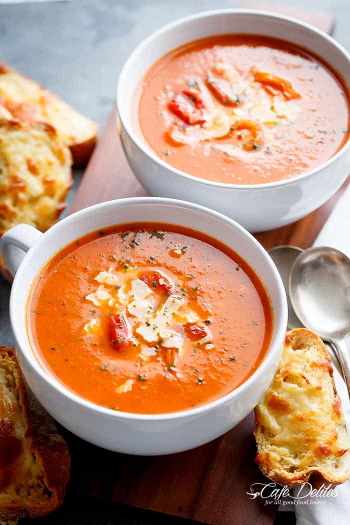 Creamy Roasted Tomato Basil Soup (No Cream)