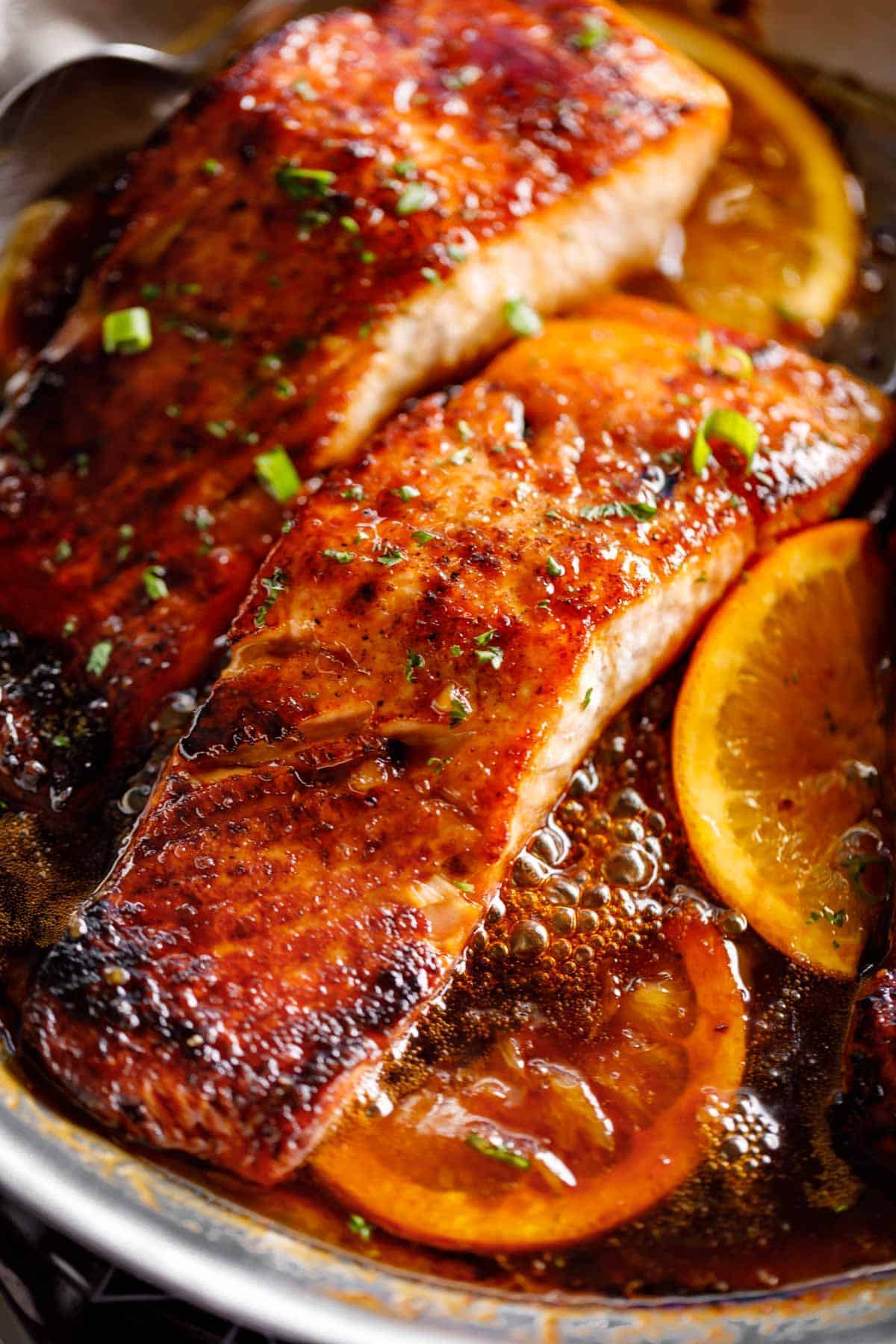 Crispy Honey Orange Glazed Salmon