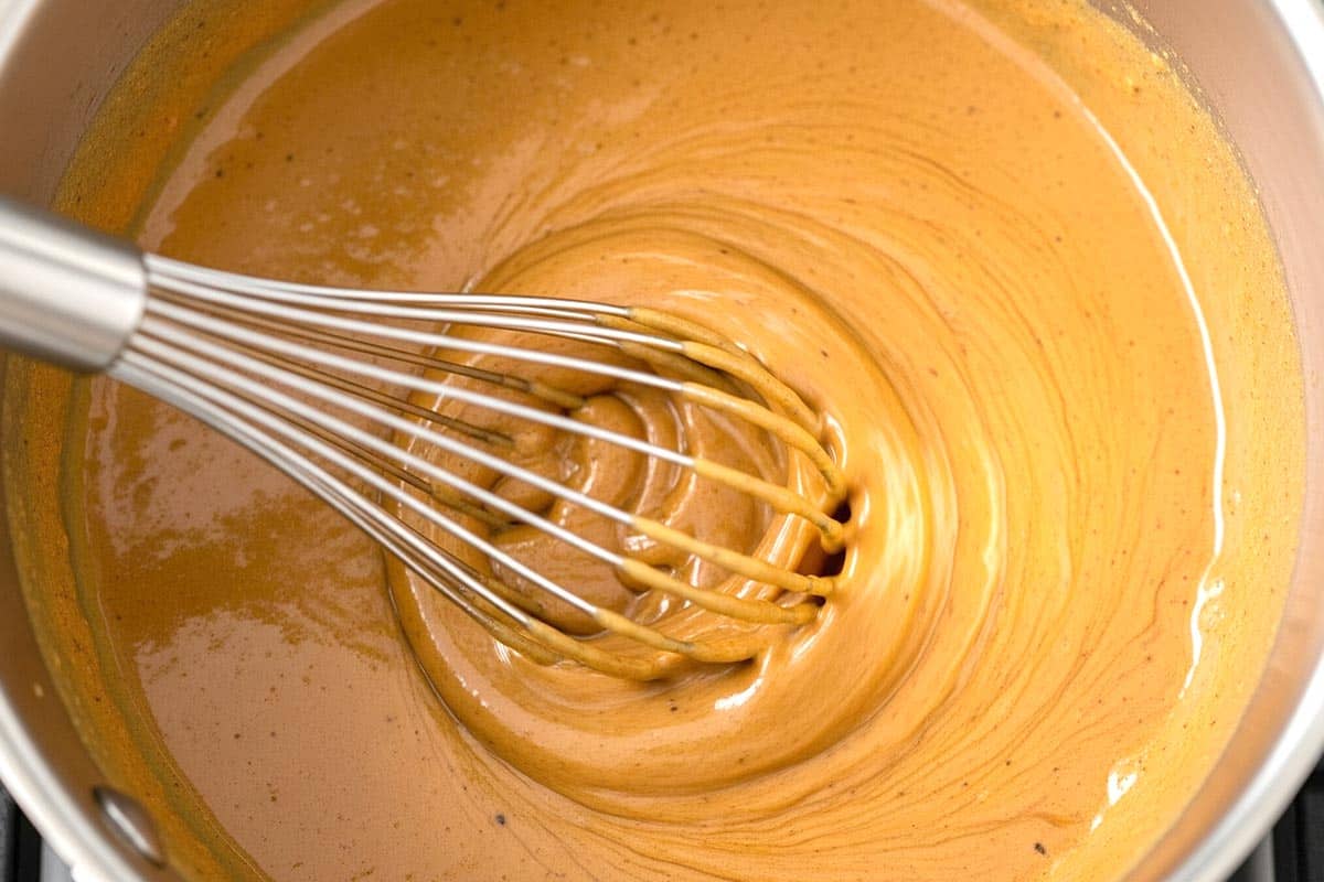 Combined ingredients in a saucepan.