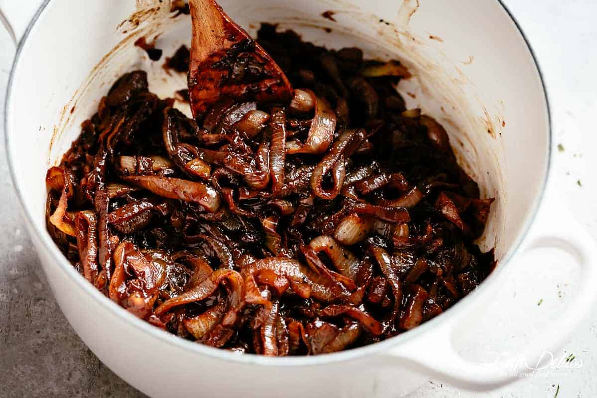 Caramelized onions for French onion soup