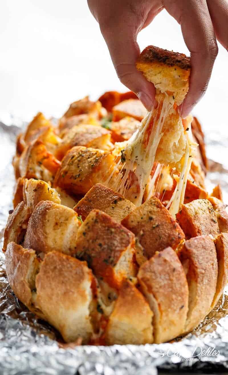 Garlic Butter Pull Apart Pizza Bread
