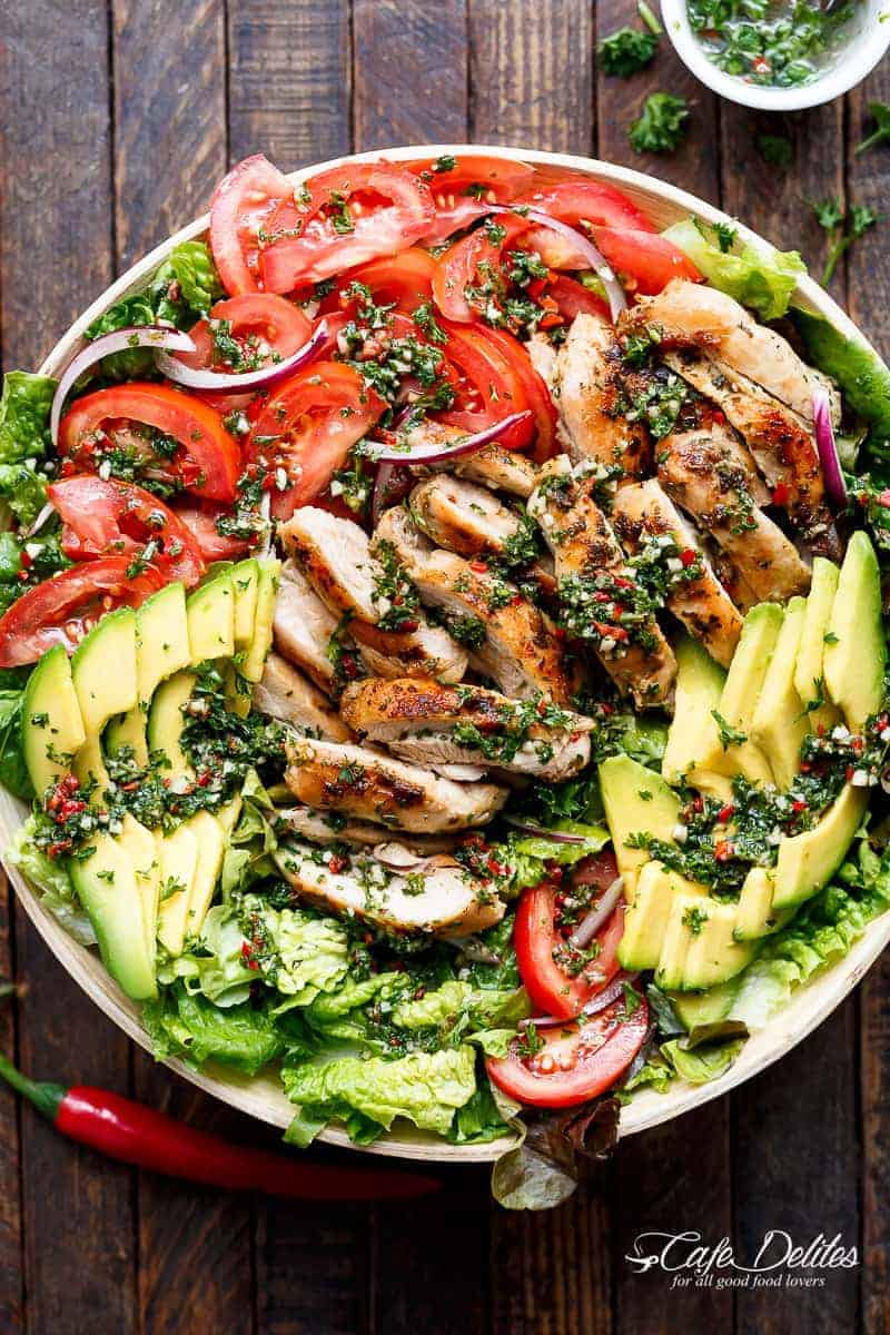 Grilled Chimichurri Chicken Salad
