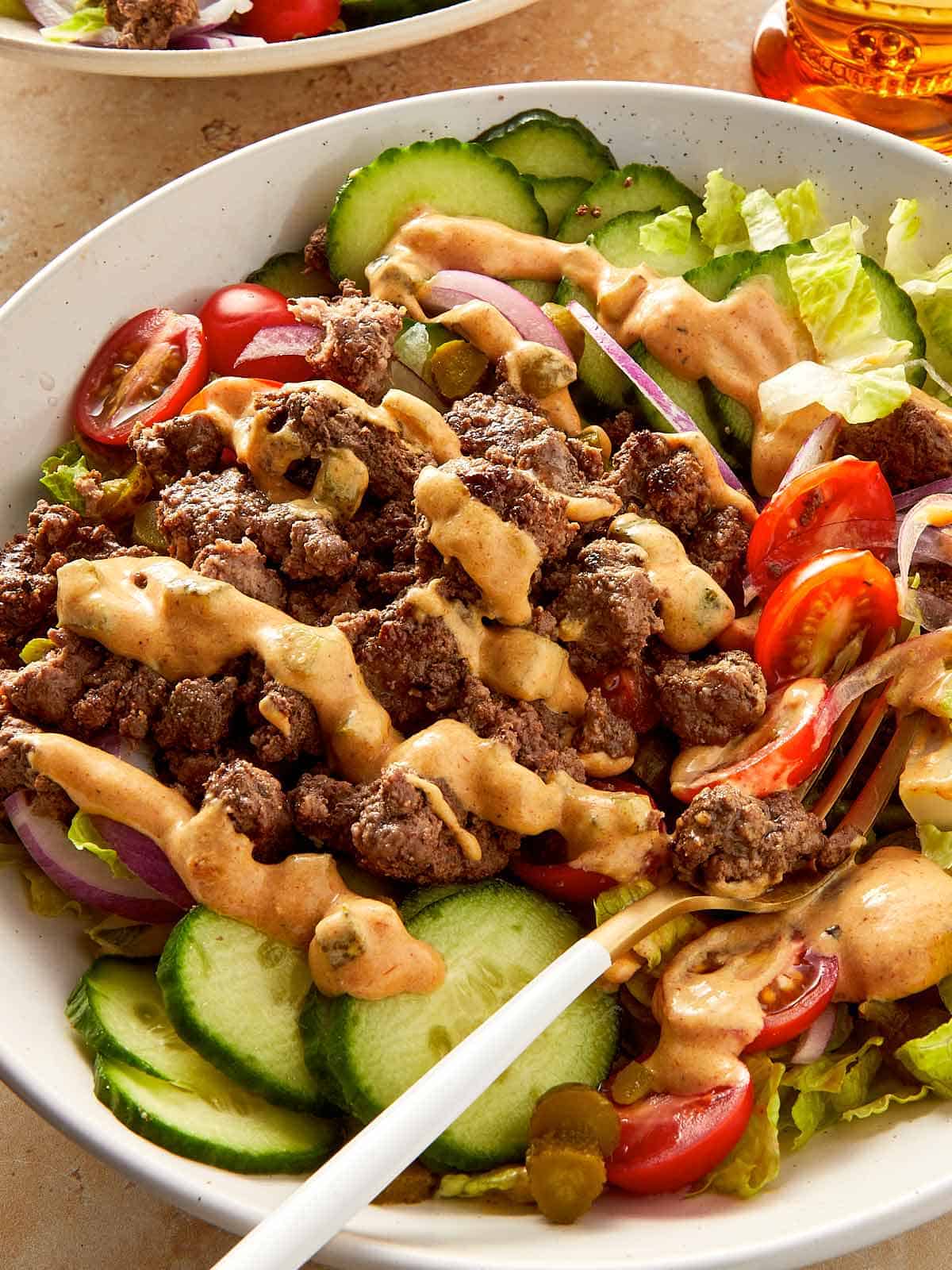Healthy Burger Bowl and Secret Sauce