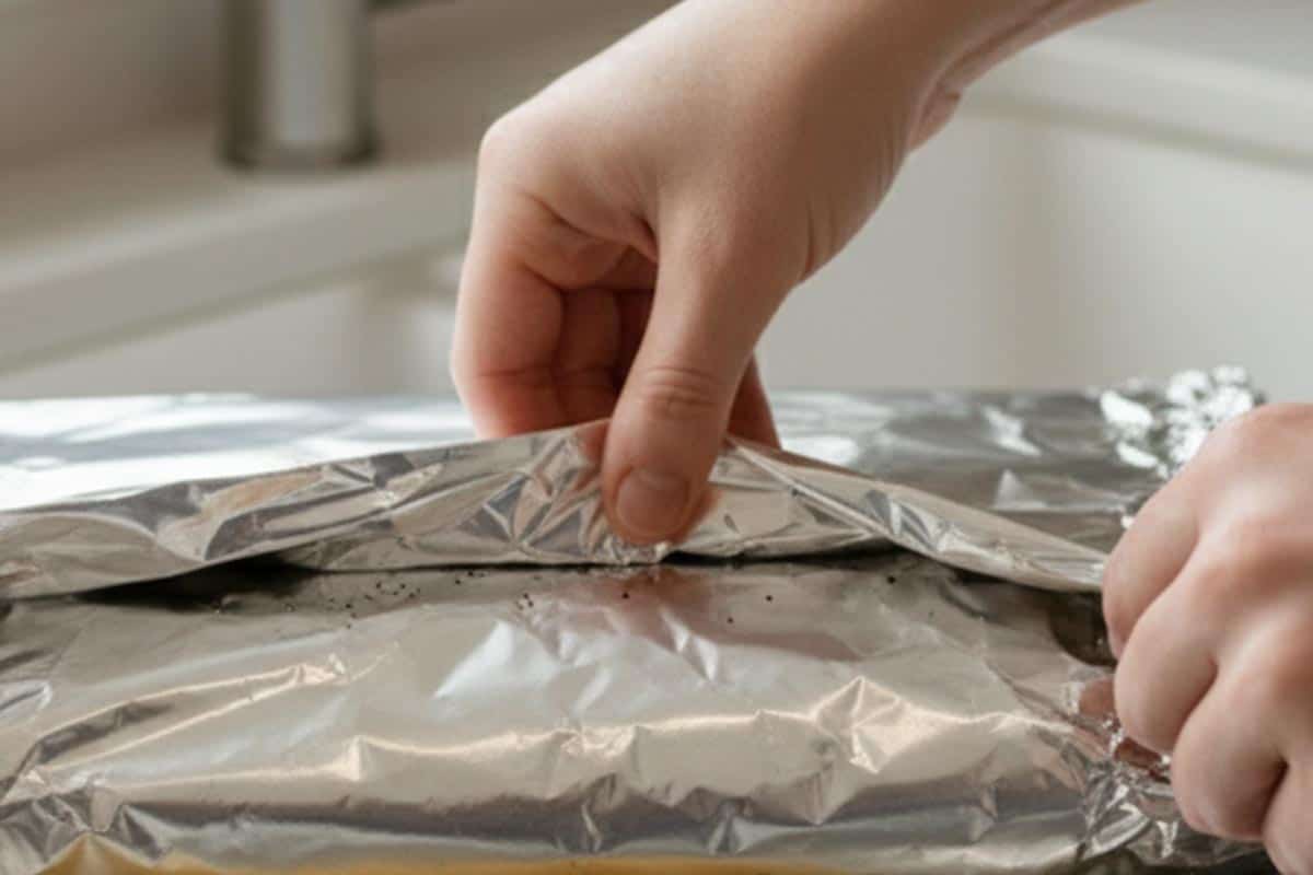 Fold and closed the foil.