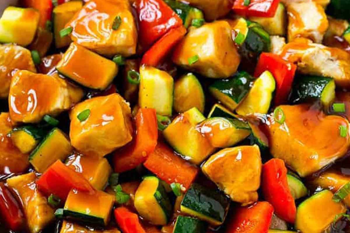 Close-up shot of Honey Soy Chicken.