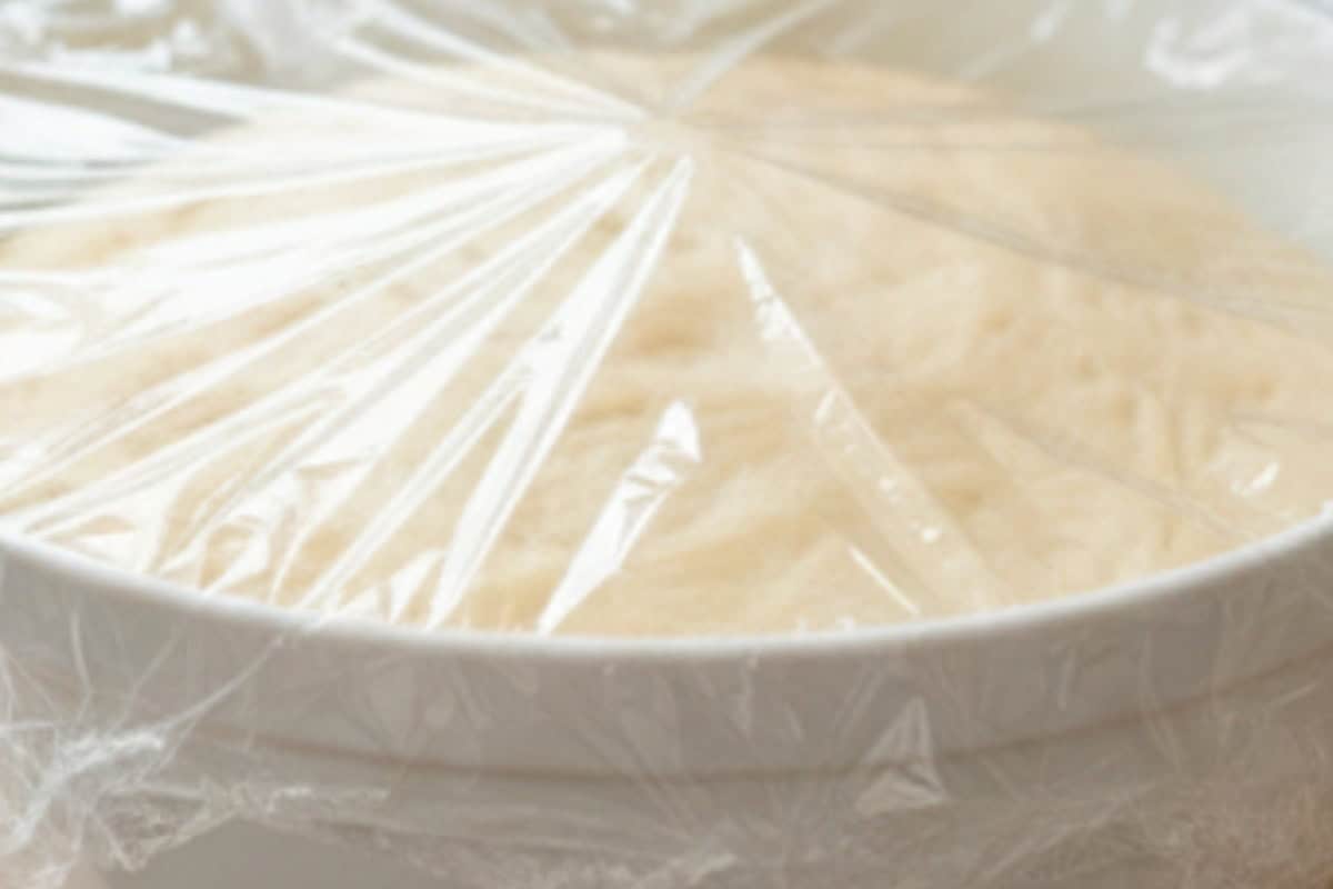 Return the dough, and cover with plastic wrap.