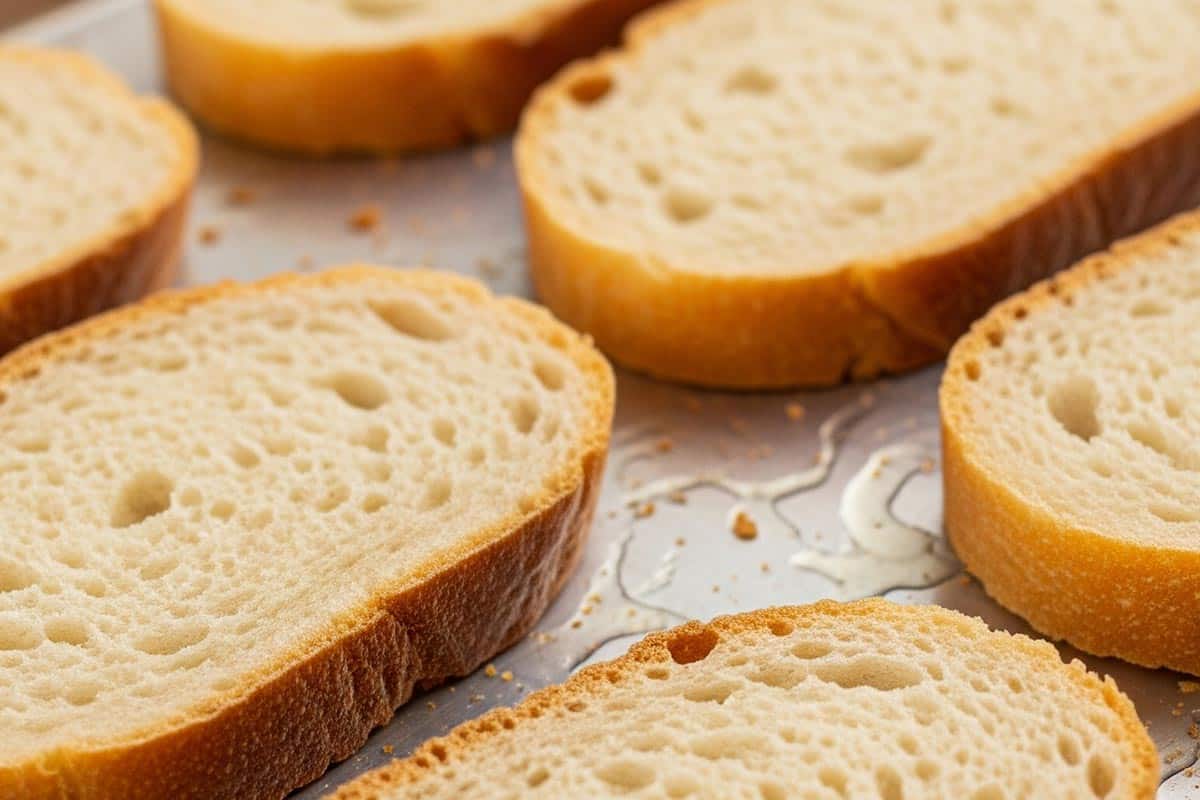 Bread on the tray.