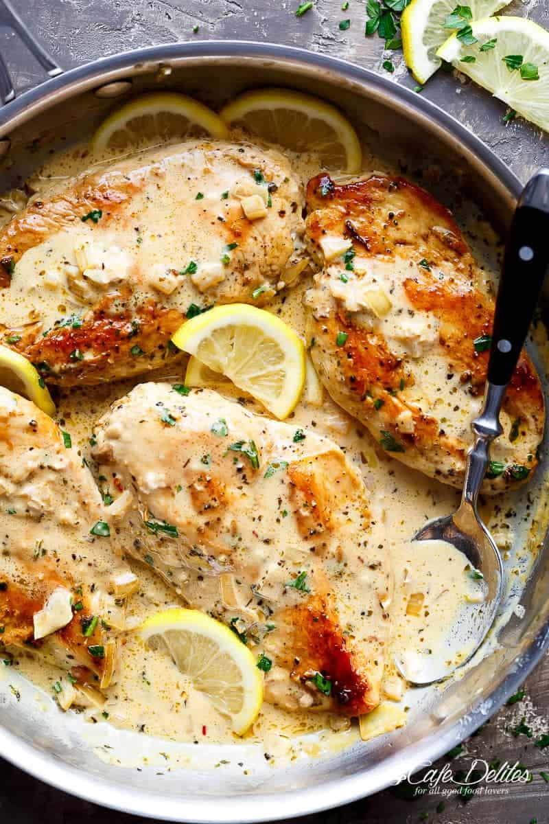 Lemon Chicken Scallopini, plus Lemon Garlic Cream Sauce