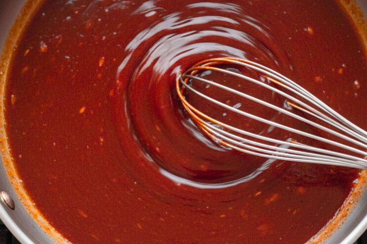 In a non stick pan, Whisk all sauce ingredients in the pan and simmer until thick and glossy.