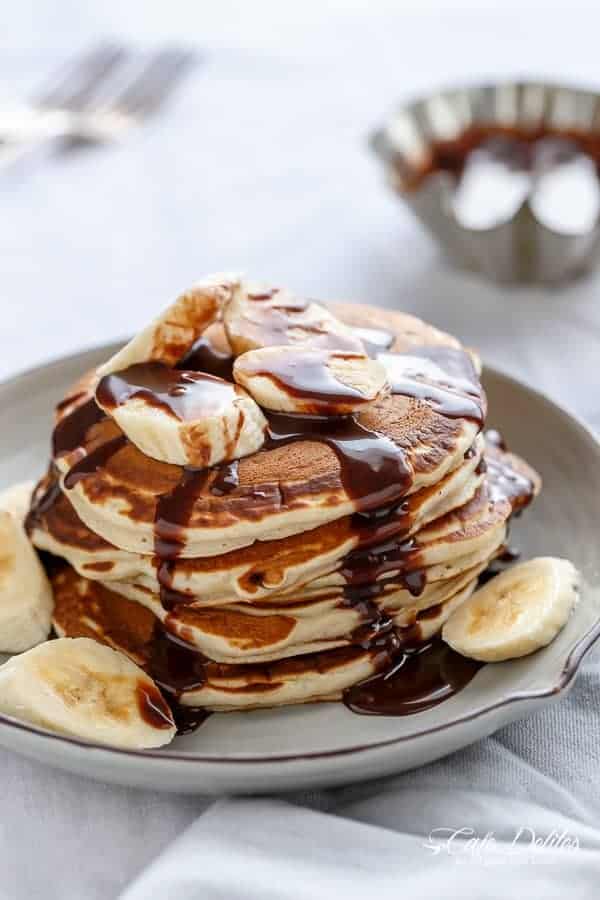 Nutella Stuffed Banana Pancakes