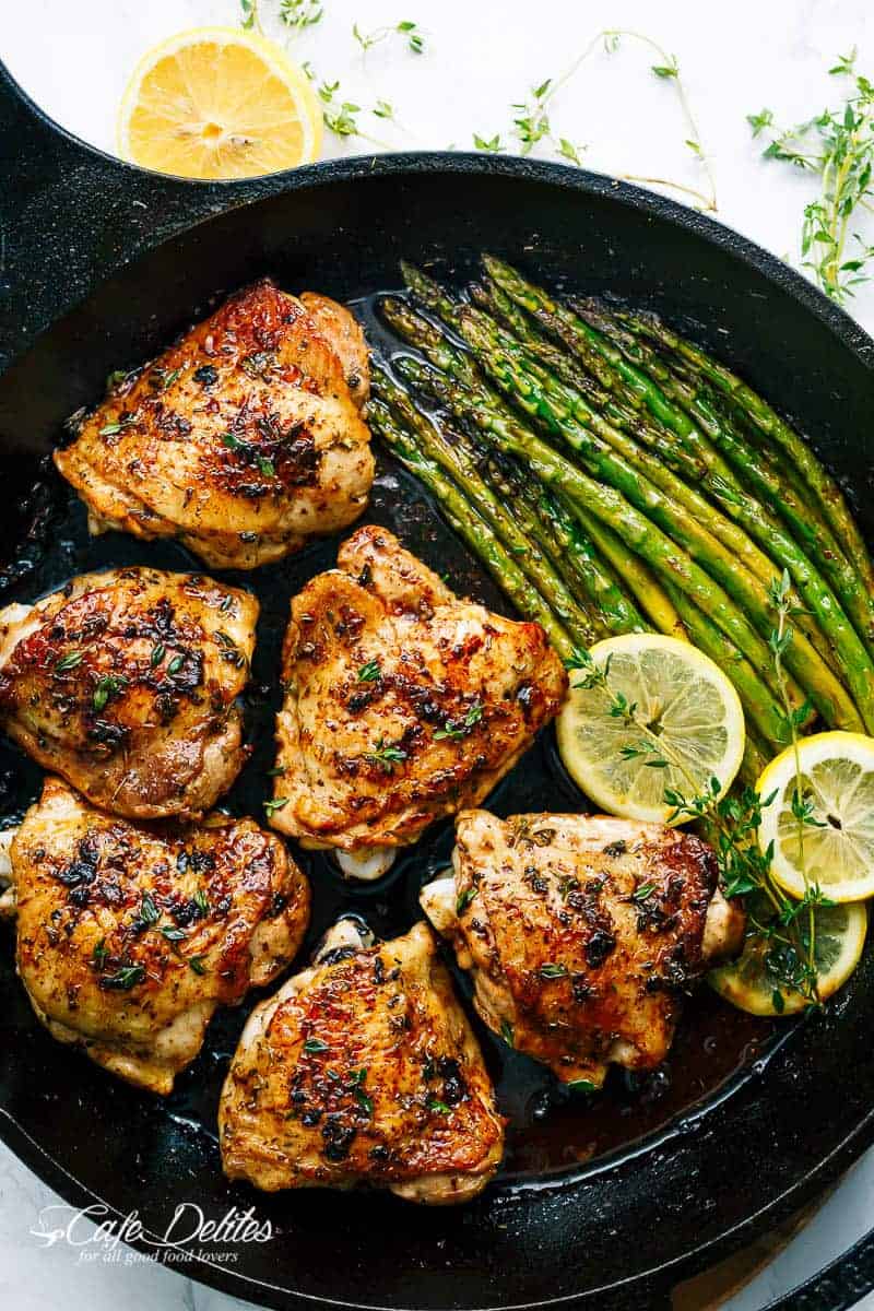 One Pan Lemon Garlic Butter Chicken Asparagus