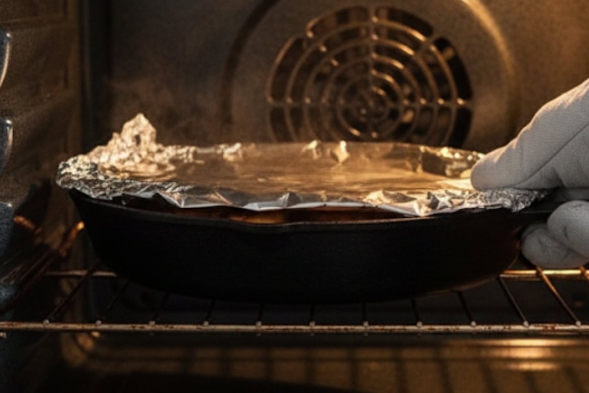 Return chicken and any juices to the pan. Cover tightly with a double layer of foil and bake for 40 minutes until rice is tender.