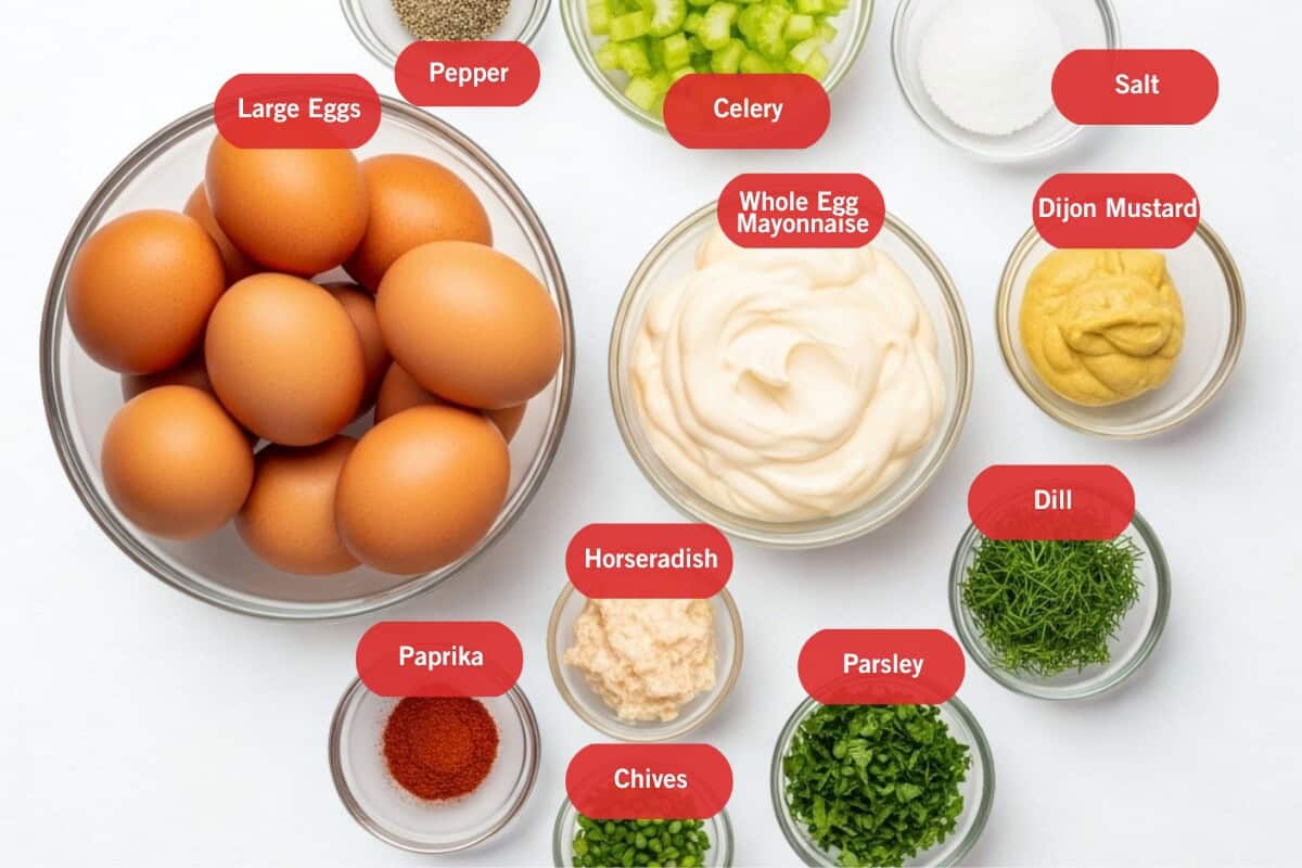 ingredients for making the good egg salad