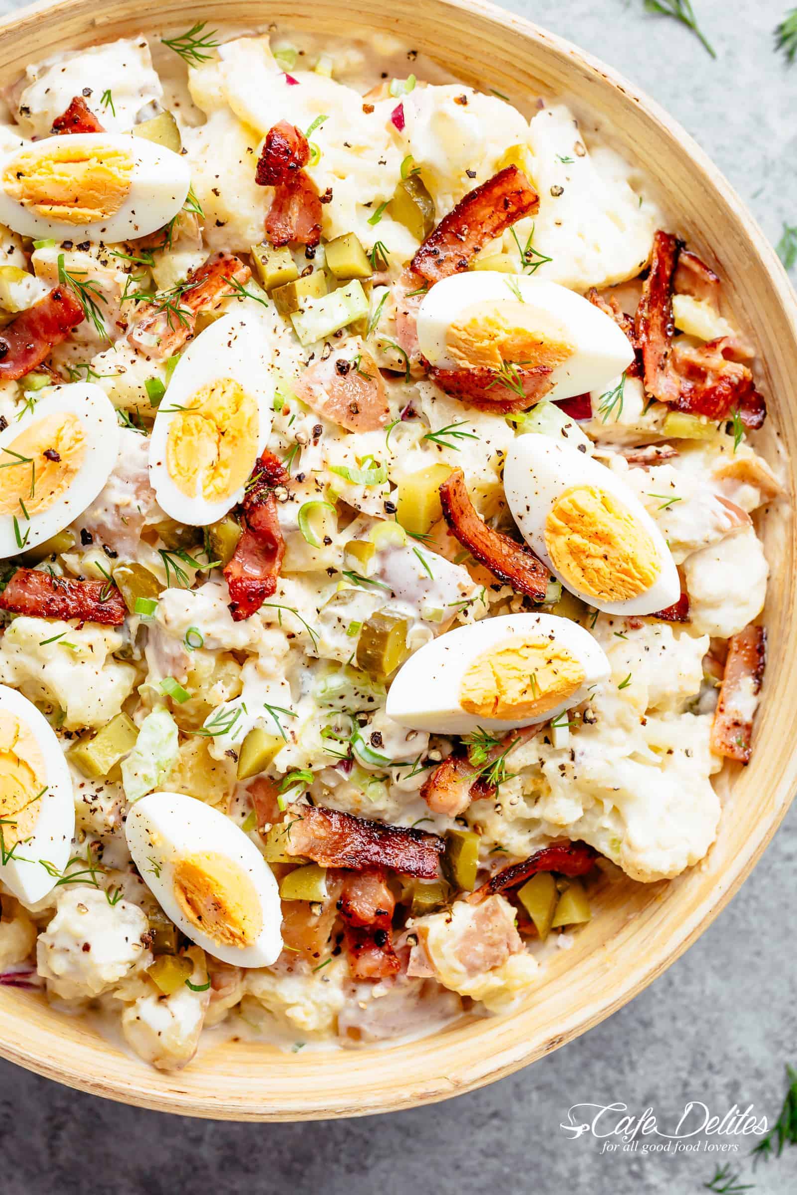 Potato Salad and Bacon & Dill Pickles