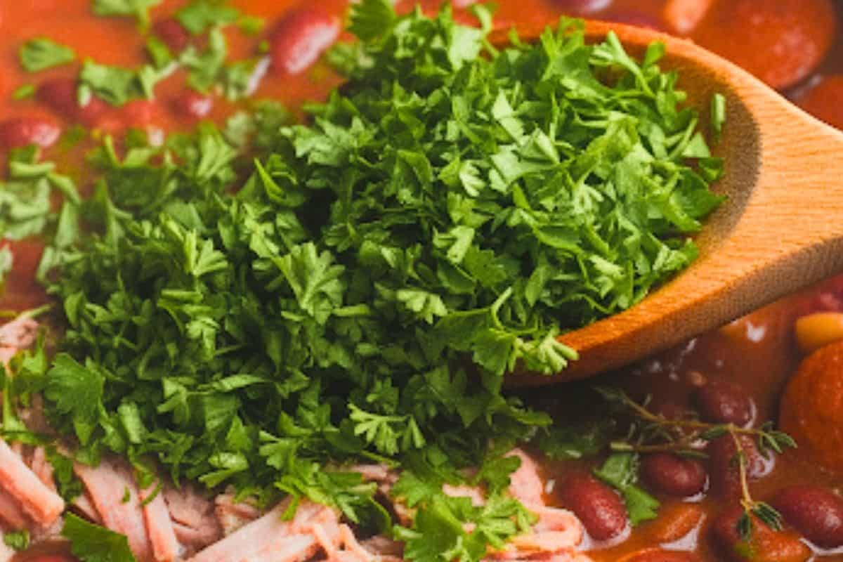 Stir in chopped parsley and simmer for 10 more minutes.