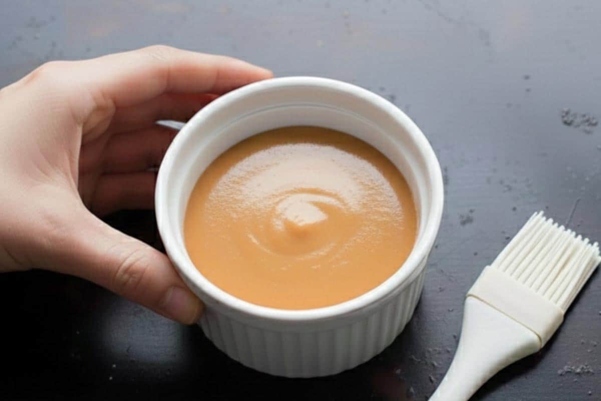 Sauce on a small bowl.