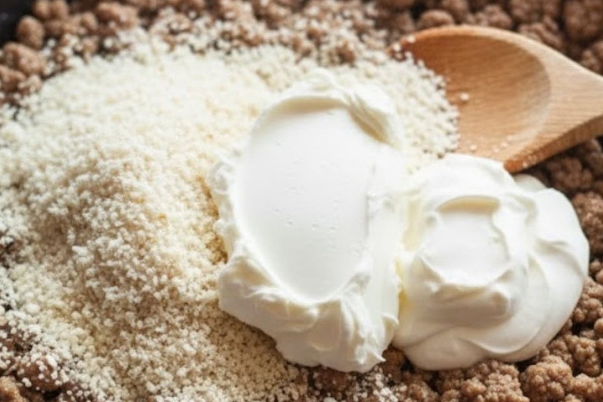 Mix in the panko, then add the cream cheese and sour cream