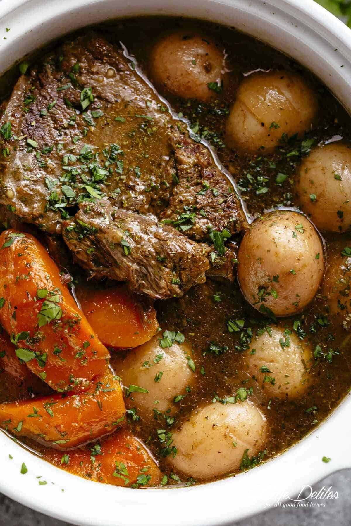 Crock Pot Roast and Garlic Balsamic Sauce
