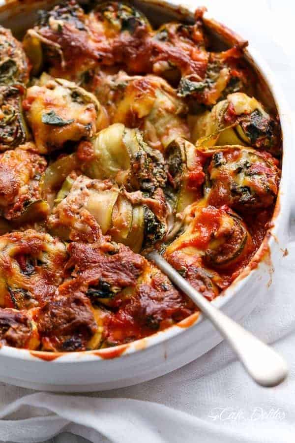 Spinach And Ricotta Zucchini Cannelloni