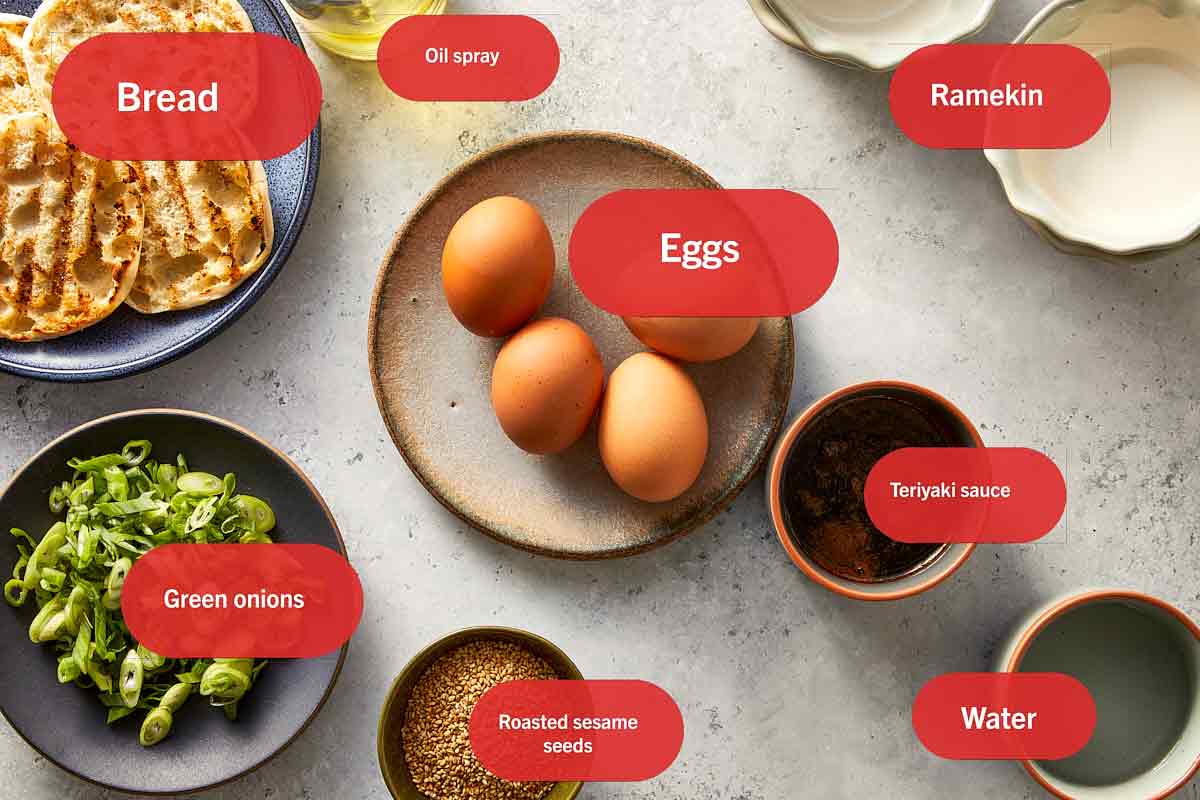 Ingredients for Poached Teriyaki eggs, airfryer version
