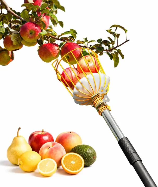 13.5 ft Adjustable Fruit Picker Pole with Basket