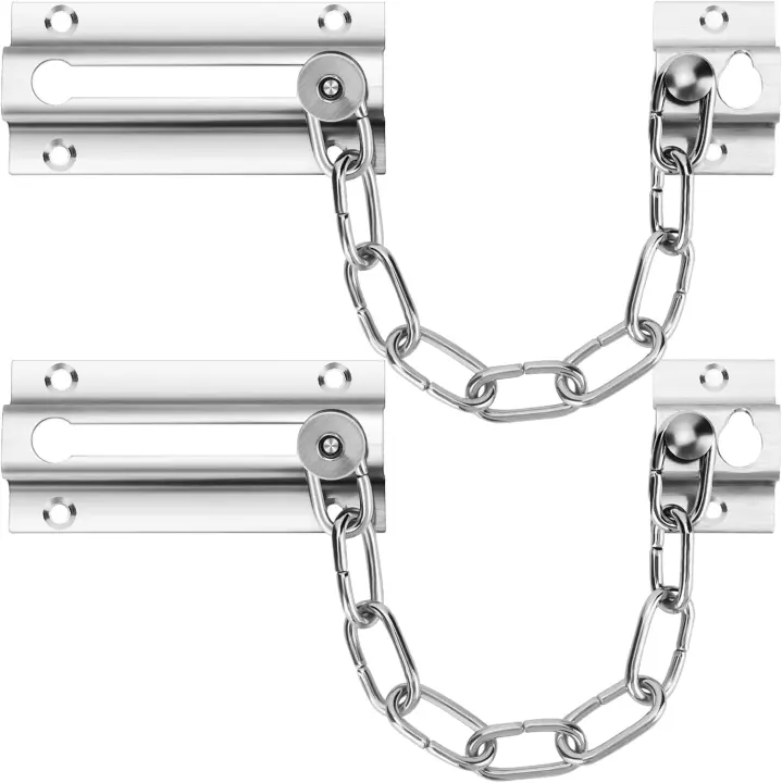 2-Pack Stainless Steel Door Chain Locks — Interior Security