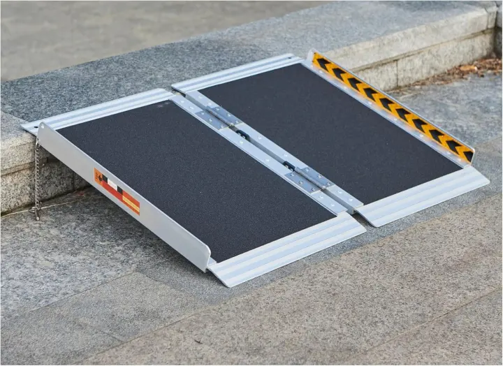 2ft Foldable Aluminum Wheelchair Ramp — Portable, 800 lb Capacity
