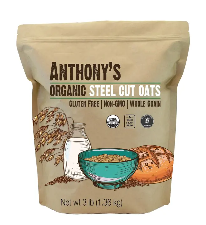 3 lb Organic Steel Cut Oats — Gluten-Free, Non-GMO Irish Oats