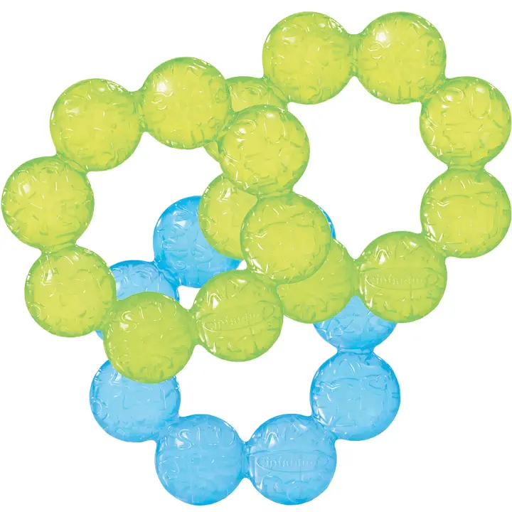 3-Pack Cooling Water Teethers — Textured, Easy-Grip Soothers (Lime/Blue)
