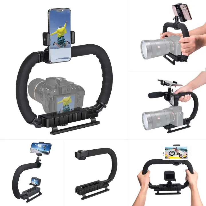 3-Shoe Camera Stabilizer Expansion Cage Mount for DSLR, Action & Phone