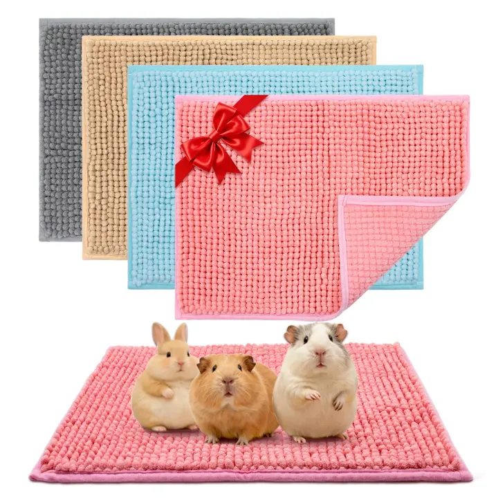 4-Pack Washable Guinea Pig Cage Liners — Fleece Pee Pads