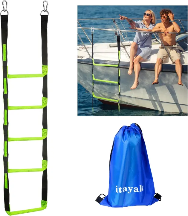 5-Step Foldable Boat Rope Ladder — Boarding Ladder for Boats & Kayaks