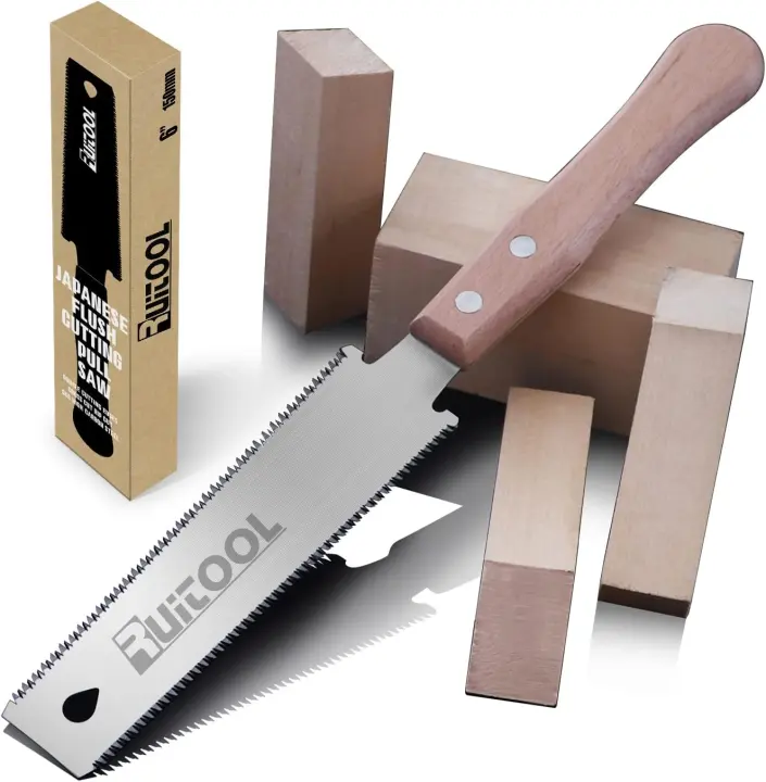 6-Inch Ryoba Japanese Pull Saw — Double-Edged Hand Saw for Flush Cuts